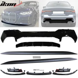 2021-2023 BMW G22 G23 M-Performance Black Front Rear Lip   Side Skirts