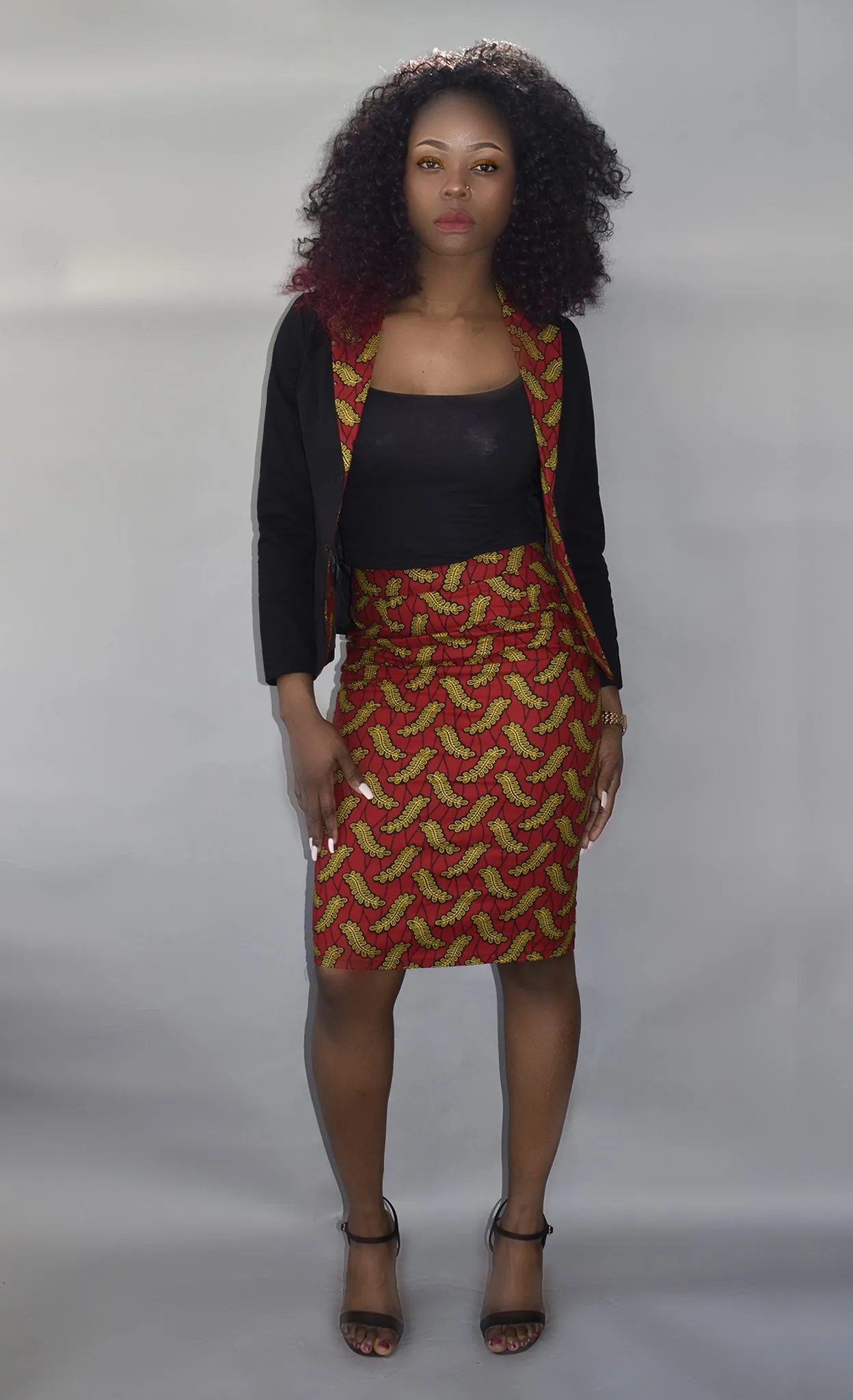 African Print Pencil Skirt and Blazer - Esinu