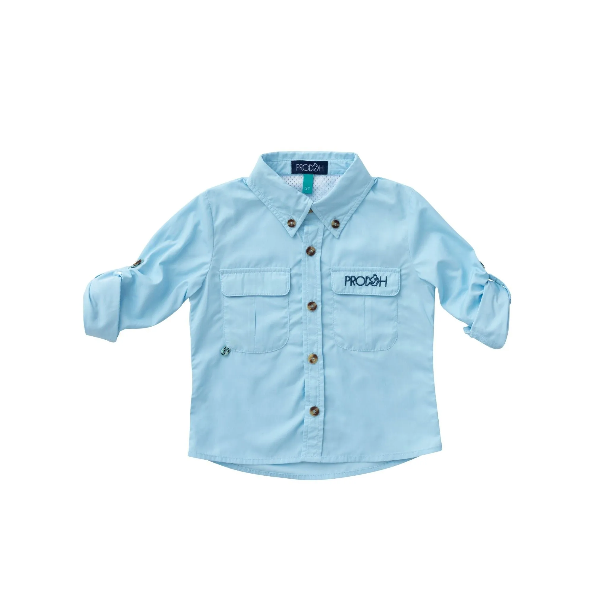 Aqua Solid Vented Back Fishing Shirt