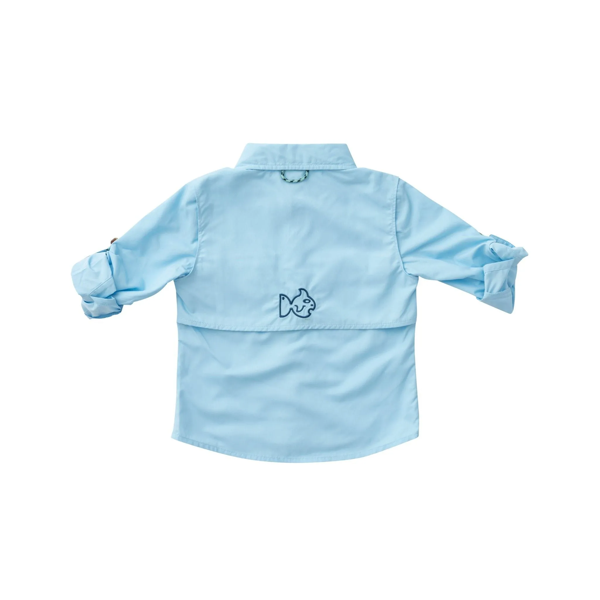 Aqua Solid Vented Back Fishing Shirt