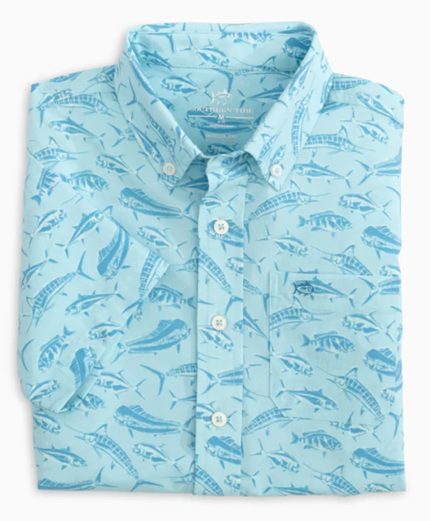 Aquamarine Just Add Bait Short Sleeve Sportshirt