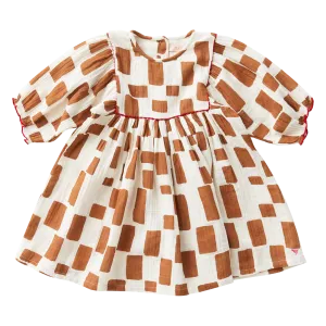 Arianna Dress - Glazed Ginger Paint Squares