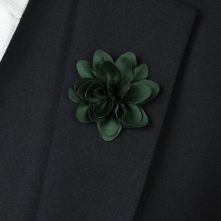 Army Green Flower Lapel Pin