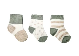 Bebetto Baby Boy Ankle Socks Stars and Stripes 3Pk Green (0-3mths)