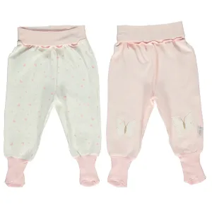 Bebetto Baby Girl Footed Leggings Butterfly 2-Pack (6-9mths)