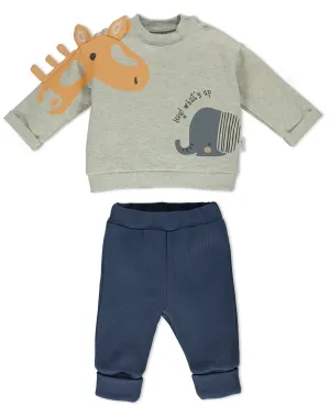 Bebetto Sweatshirt and Jogger Set Safari Animals (3mths-3yrs)