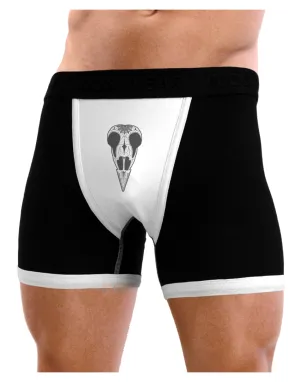 Black and White Mystic Bird Skull  Day of the Dead Mens Boxer Brief Underwear