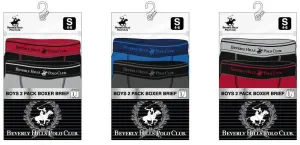 boy's assorted colors boxer briefs 2 packs by beverly hills polo club boys - size extra large Case of 48