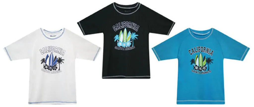 boy's fashion rash guards - sizes 8-18 Case of 36