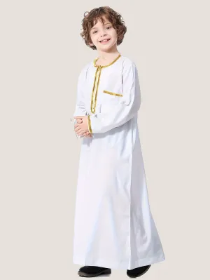 Boys teenagers national costume golden lace robe