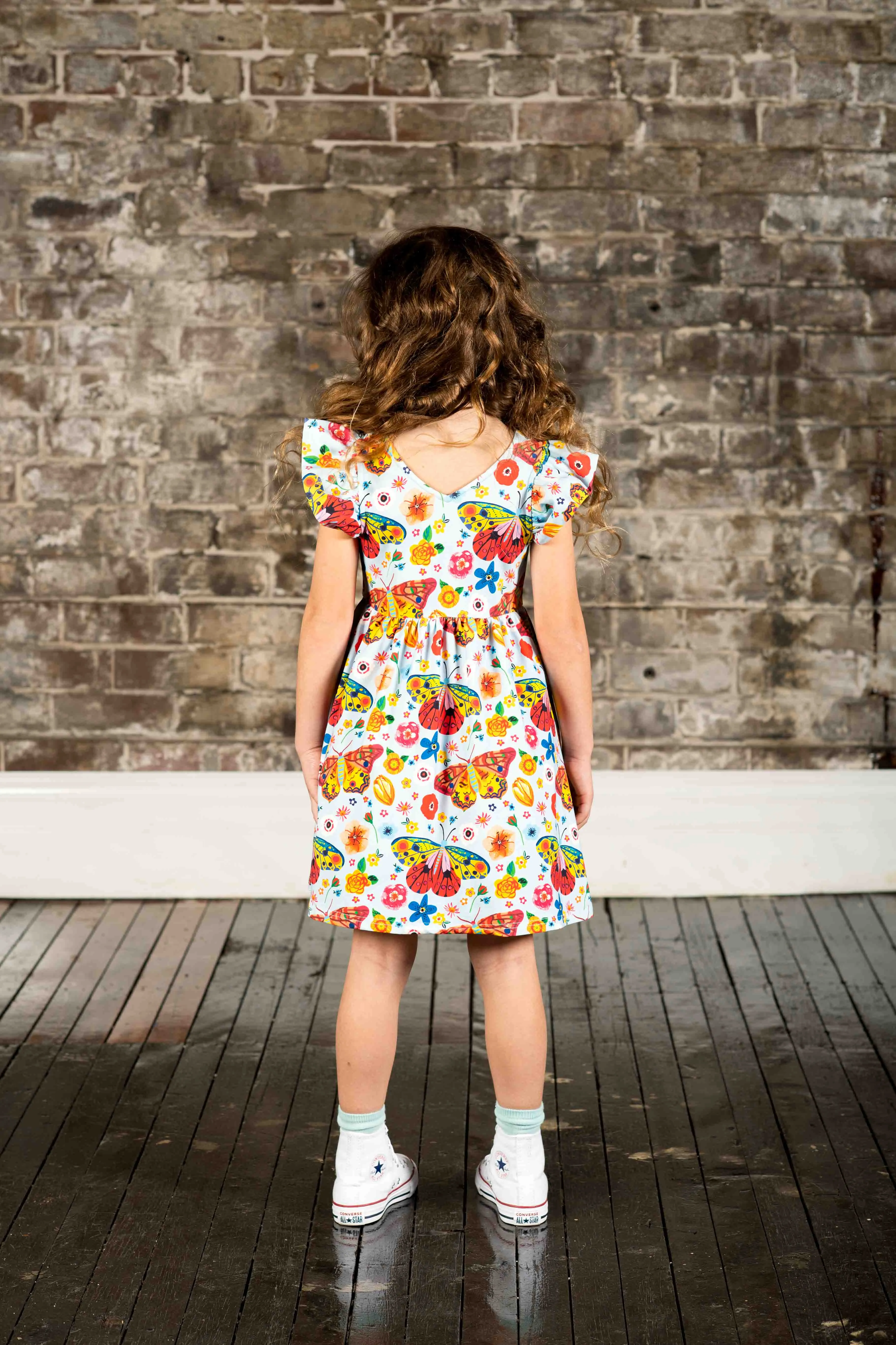 Butterflies Lola Dress with Shoulder Frills