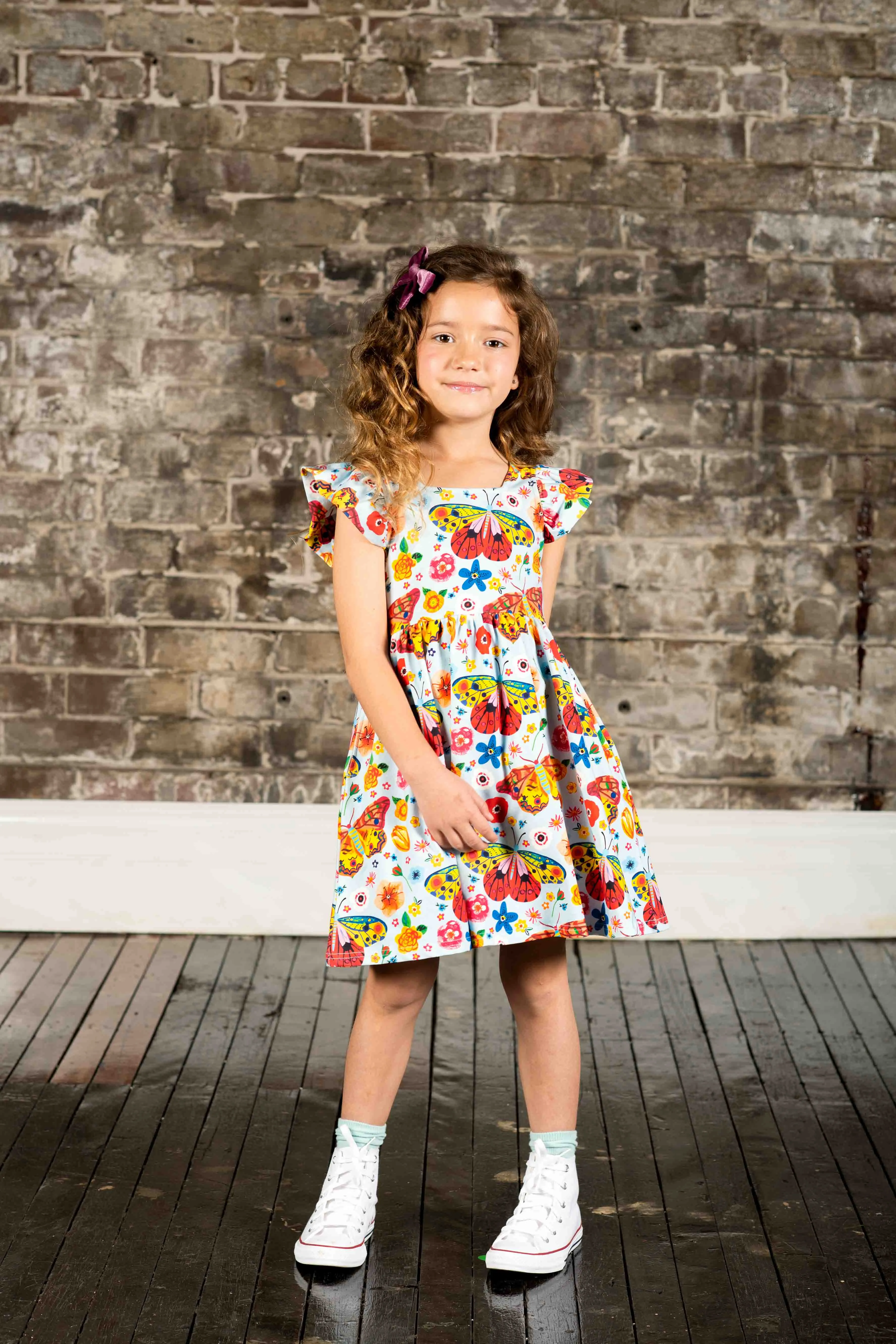 Butterflies Lola Dress with Shoulder Frills