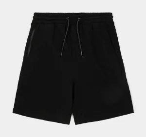 Checkered Knit Mens Shorts (Black)