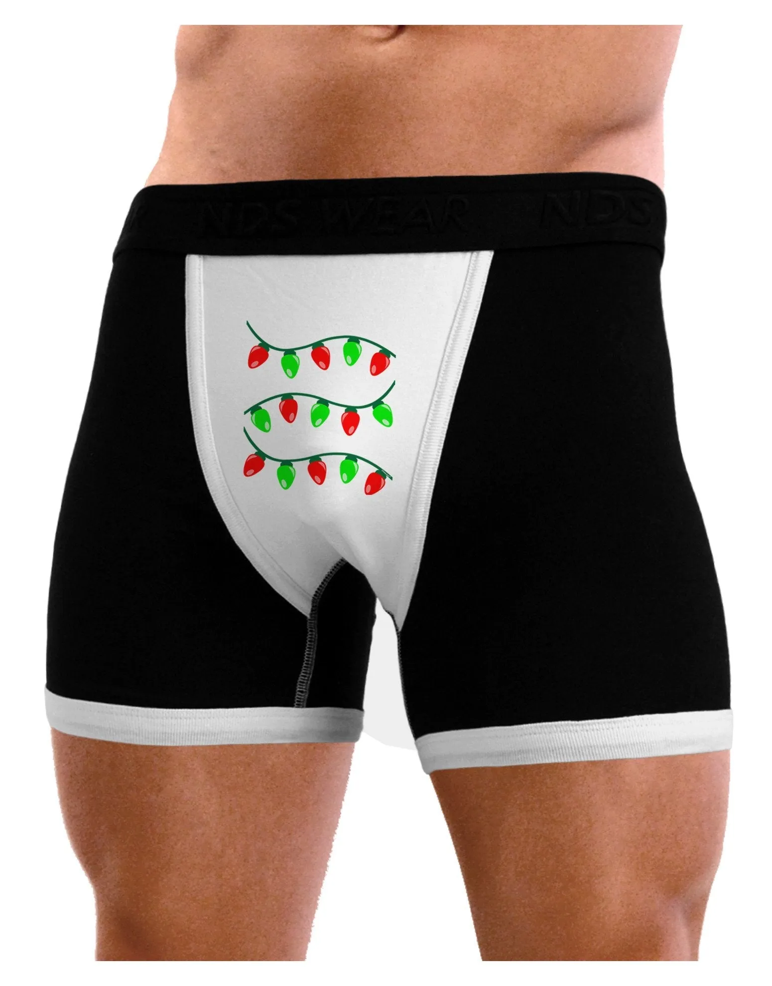 Christmas Lights Red and Green Mens Boxer Brief Underwear