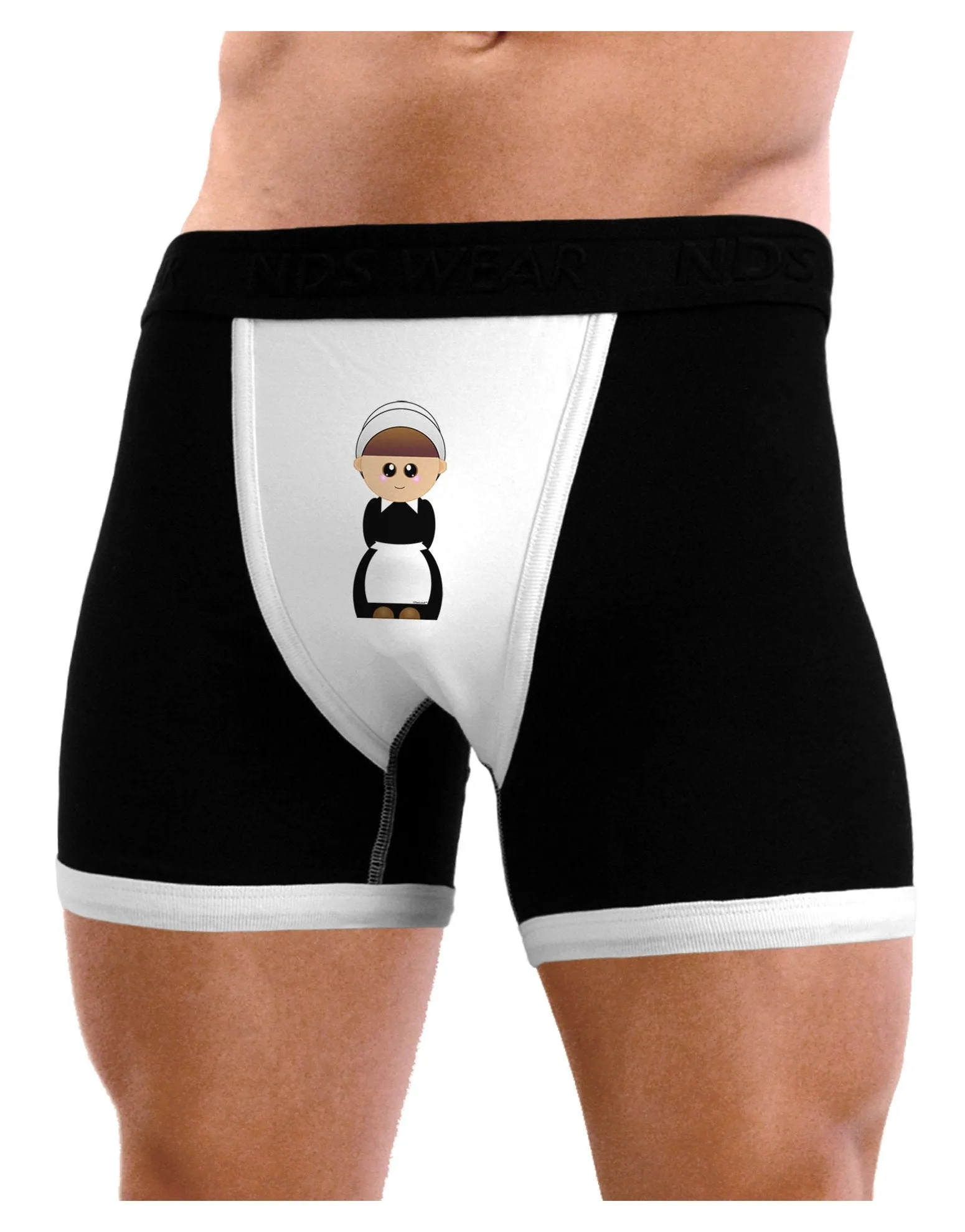 Cute Pilgrim Girl Thanksgiving Mens Boxer Brief Underwear