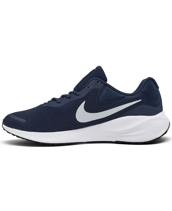 Finish Line Nike Men's Revolution 7 Running Shoe, Navy, Pure Platinum