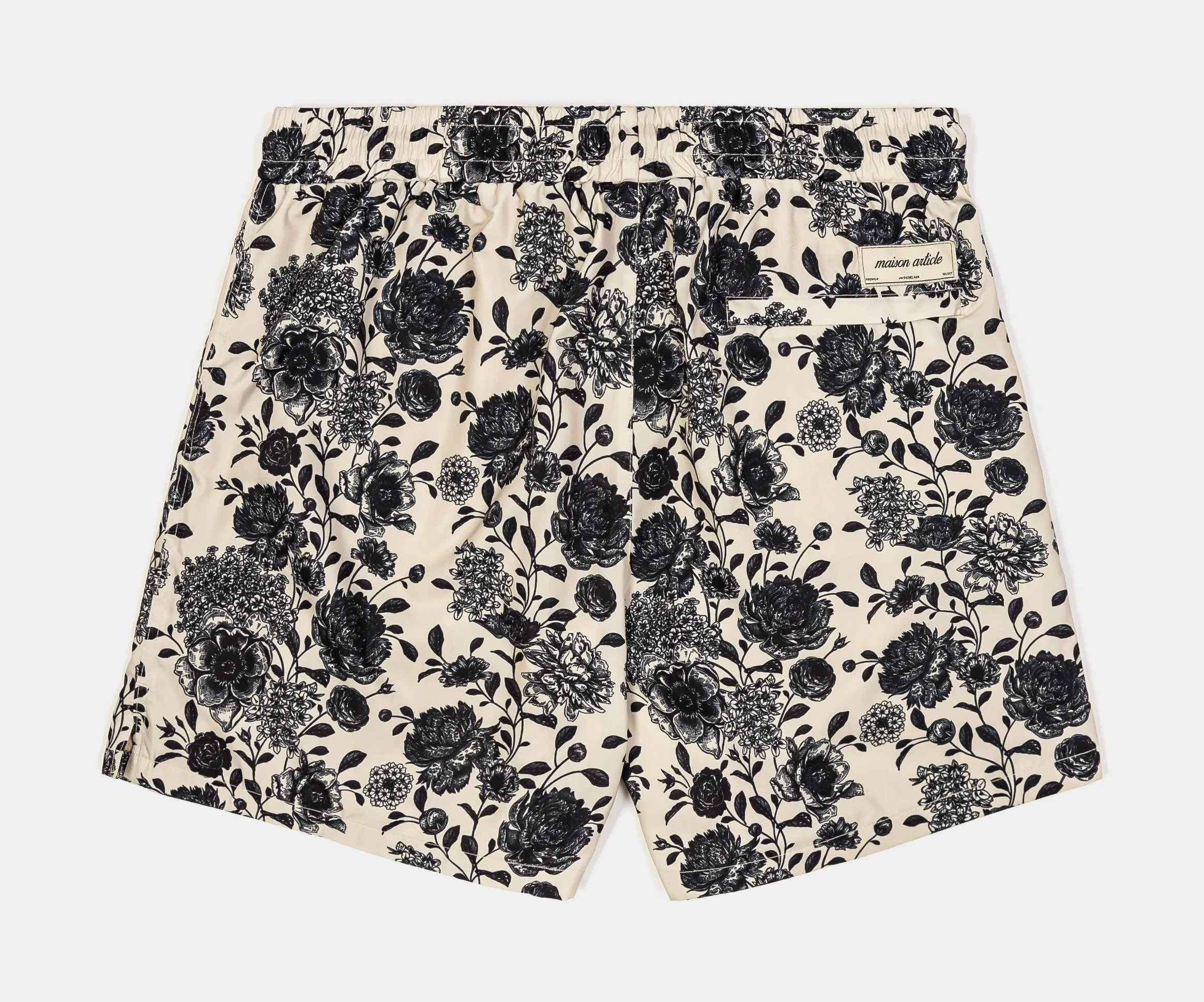 Floral Hybrid Mens Shorts (Taupe/Black)