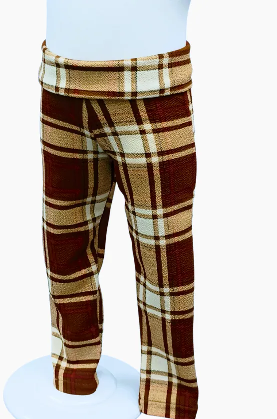 Girls 2pcs Plaid Leggings Set