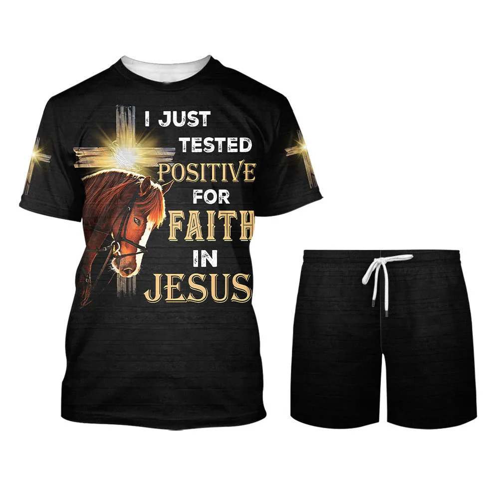 Horse I Just Tested Positive For Faith In Jesus 3d Shirts - Christian T Shirts For Men And Women