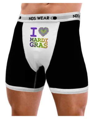 I Love Heart Mardi Gras Mens Boxer Brief Underwear