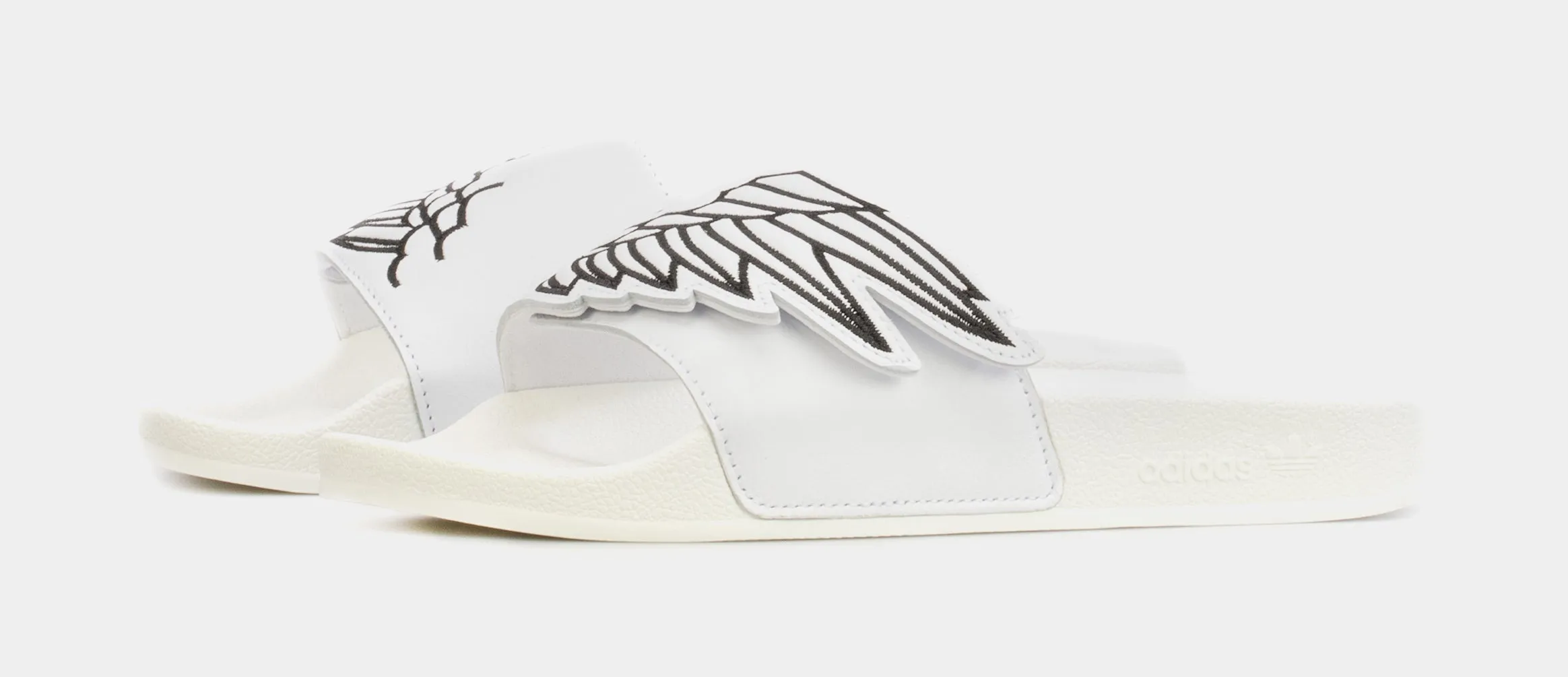 Jeremy Scott Monogram Adilette Wings Slides Mens Sandals (White)