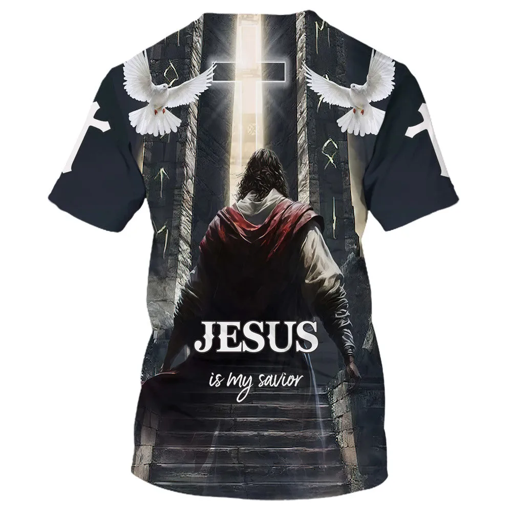 Jesus Is My Savior Christian Cross Dove 3d All Over Print Shirt - Christian 3d Shirts For Men Women