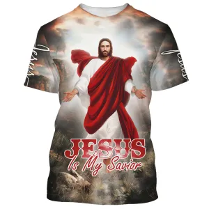 Jesus Is My Savior Shirts - Jesus With His Arms Open 3D All Over Printed Shirt for Men and Women