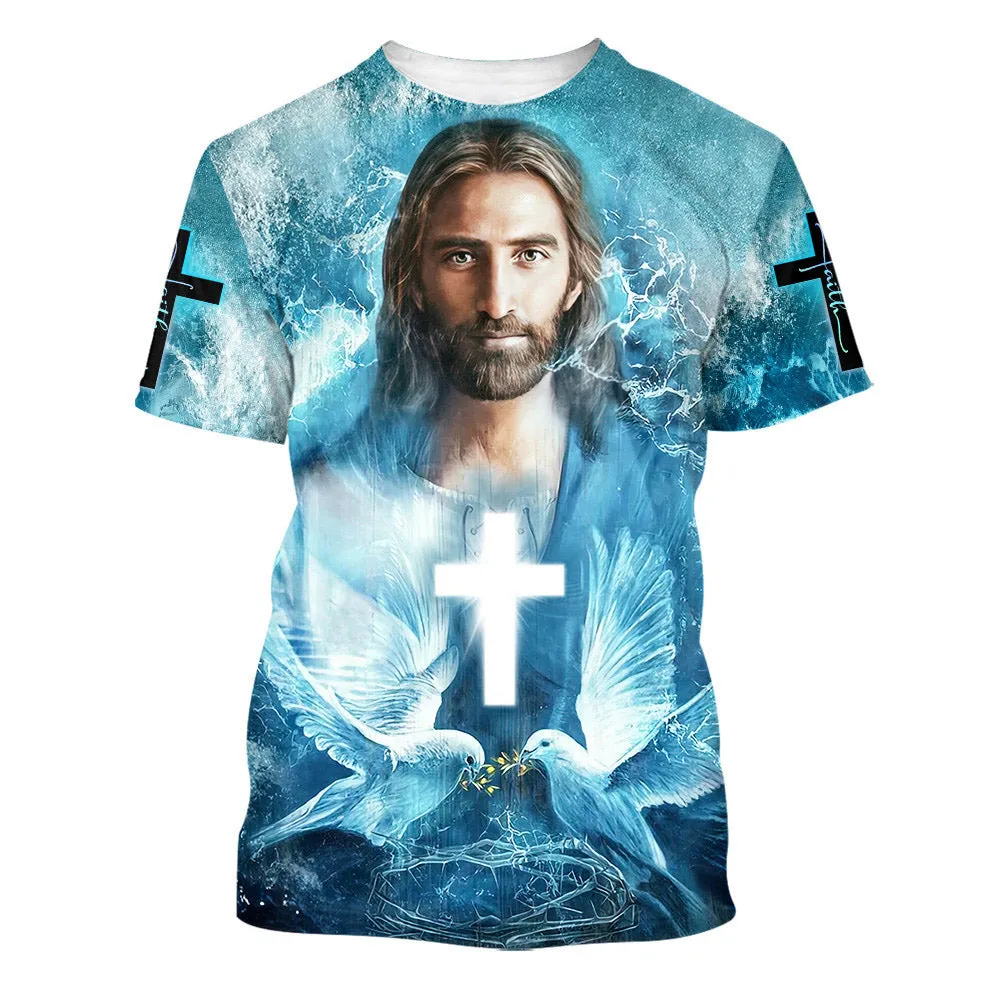 Jesus With Birds 3d All Over Print Shirt - Christian 3d Shirts For Men Women