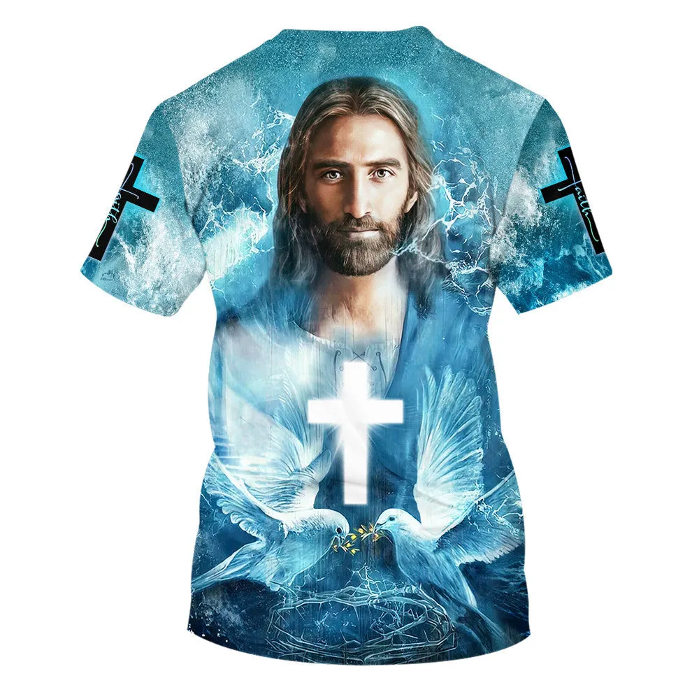 Jesus With Birds 3d All Over Print Shirt - Christian 3d Shirts For Men Women