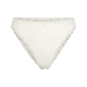 LACE POINTELLE CHEEKY BRIEF | BONE