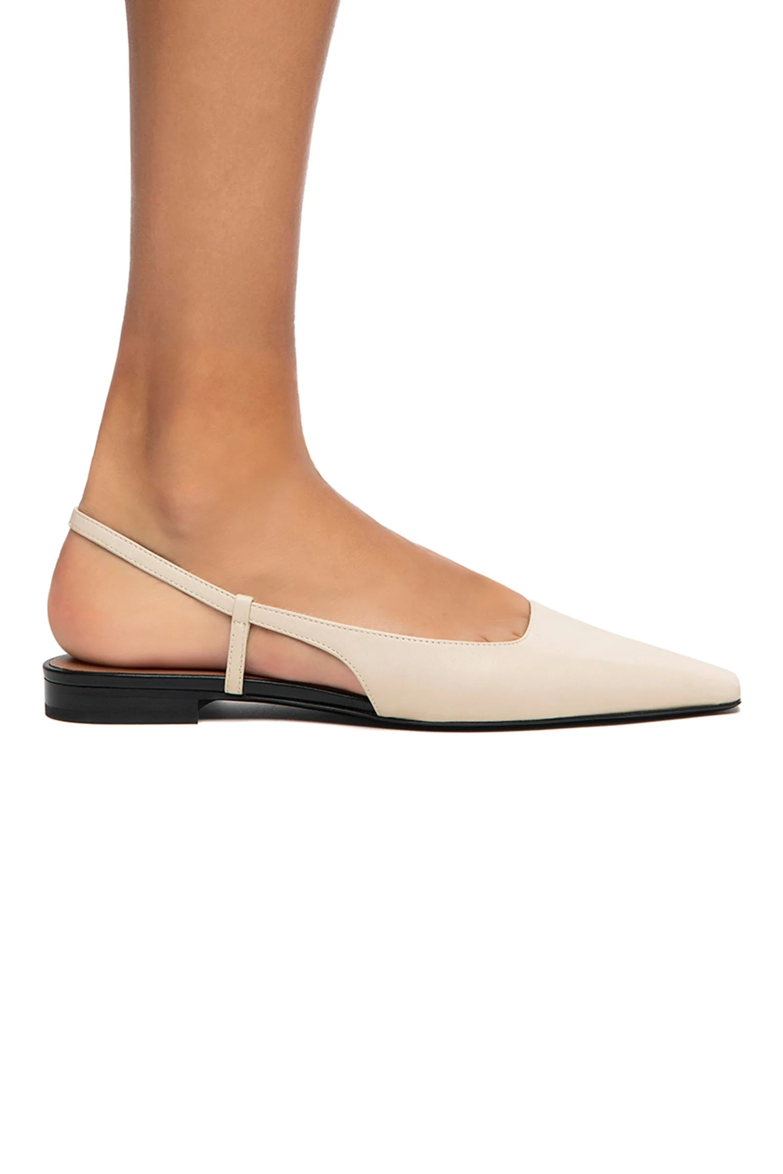 Lian Sierra Slingback Flat Shoe in Milk