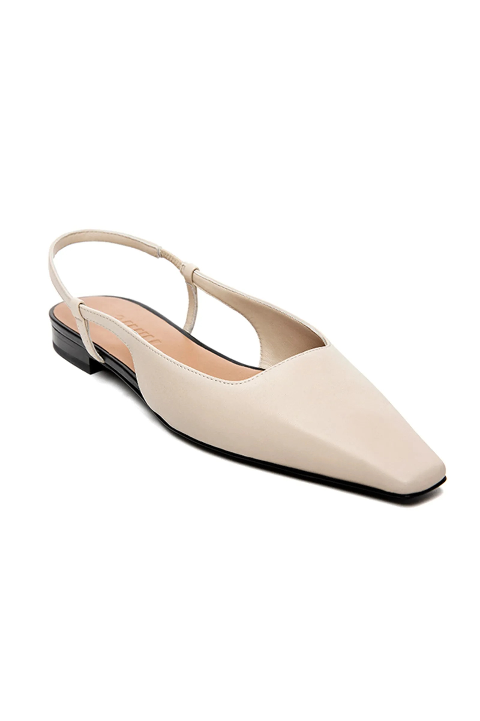 Lian Sierra Slingback Flat Shoe in Milk