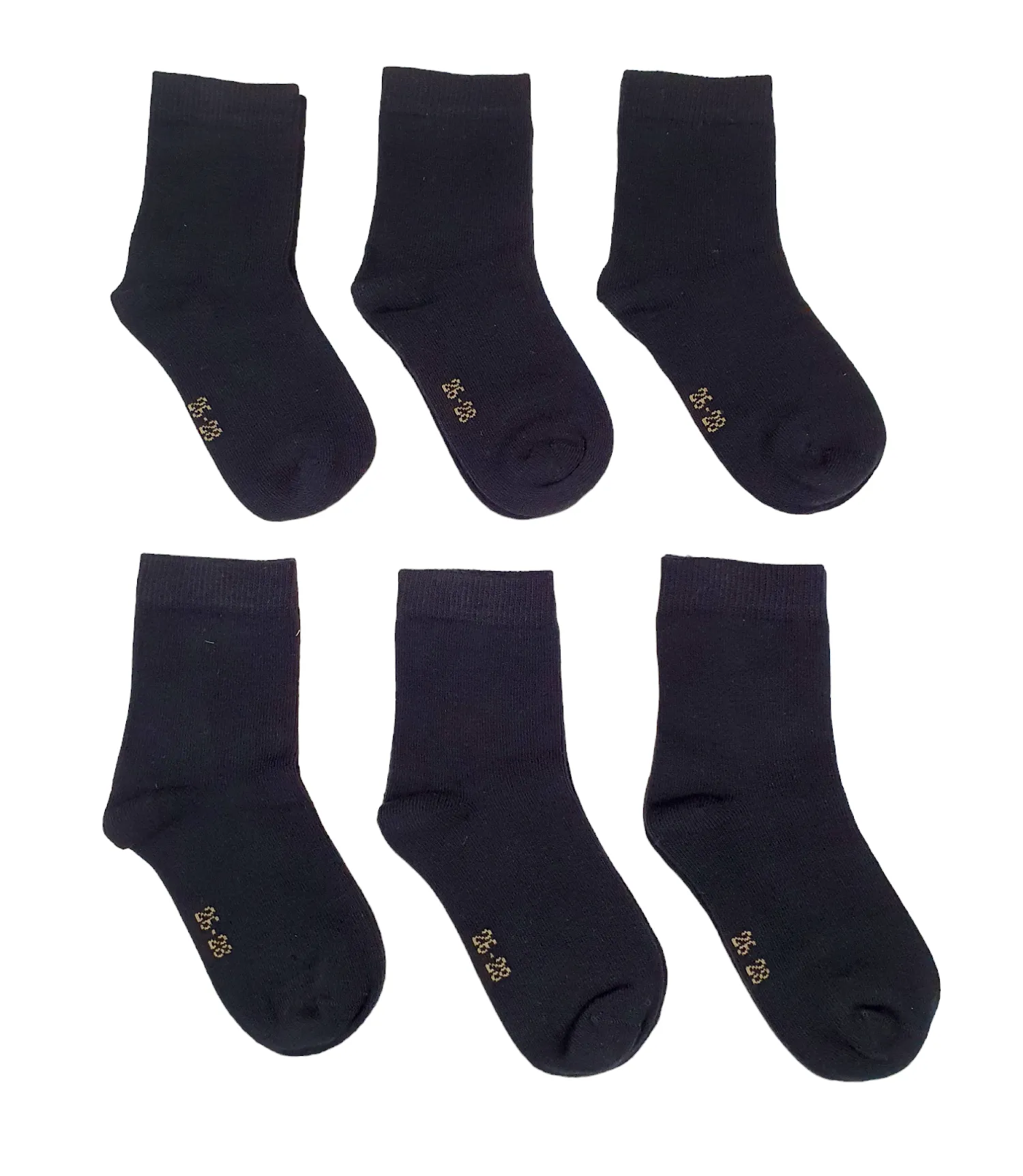 Little Team Cotton Rich Seamless School Socks Black 6Pk (3-10yrs)