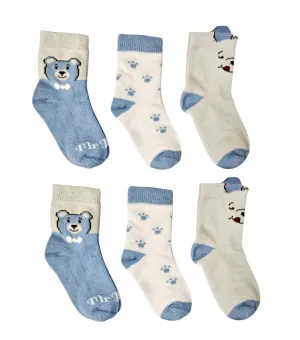 Little Team Cotton Rich Seamless Socks Mr Bear 6Pk (0-4yrs)