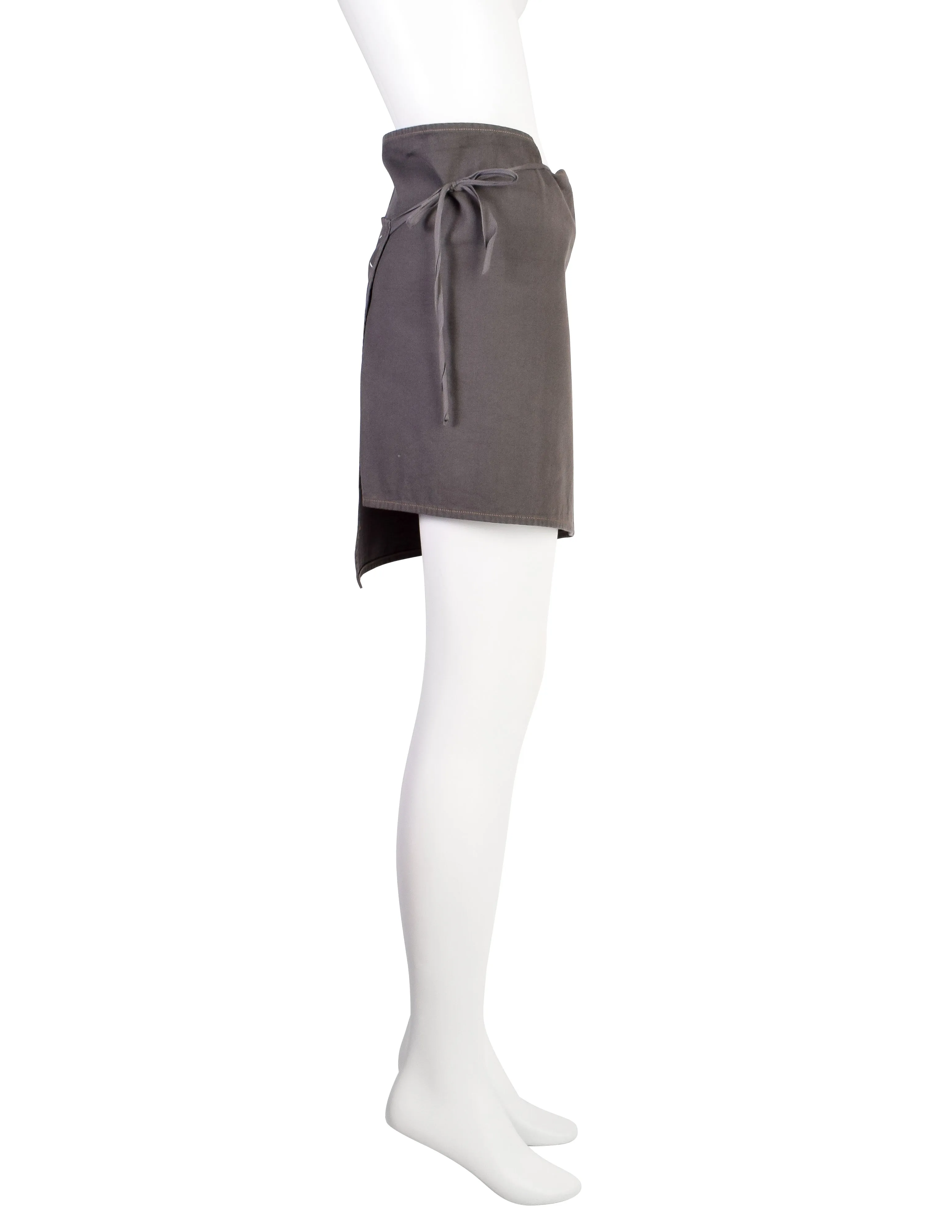 Maison Martin Margiela Vintage SS 1991 Grey Cotton Mini Apron Wrap Skirt