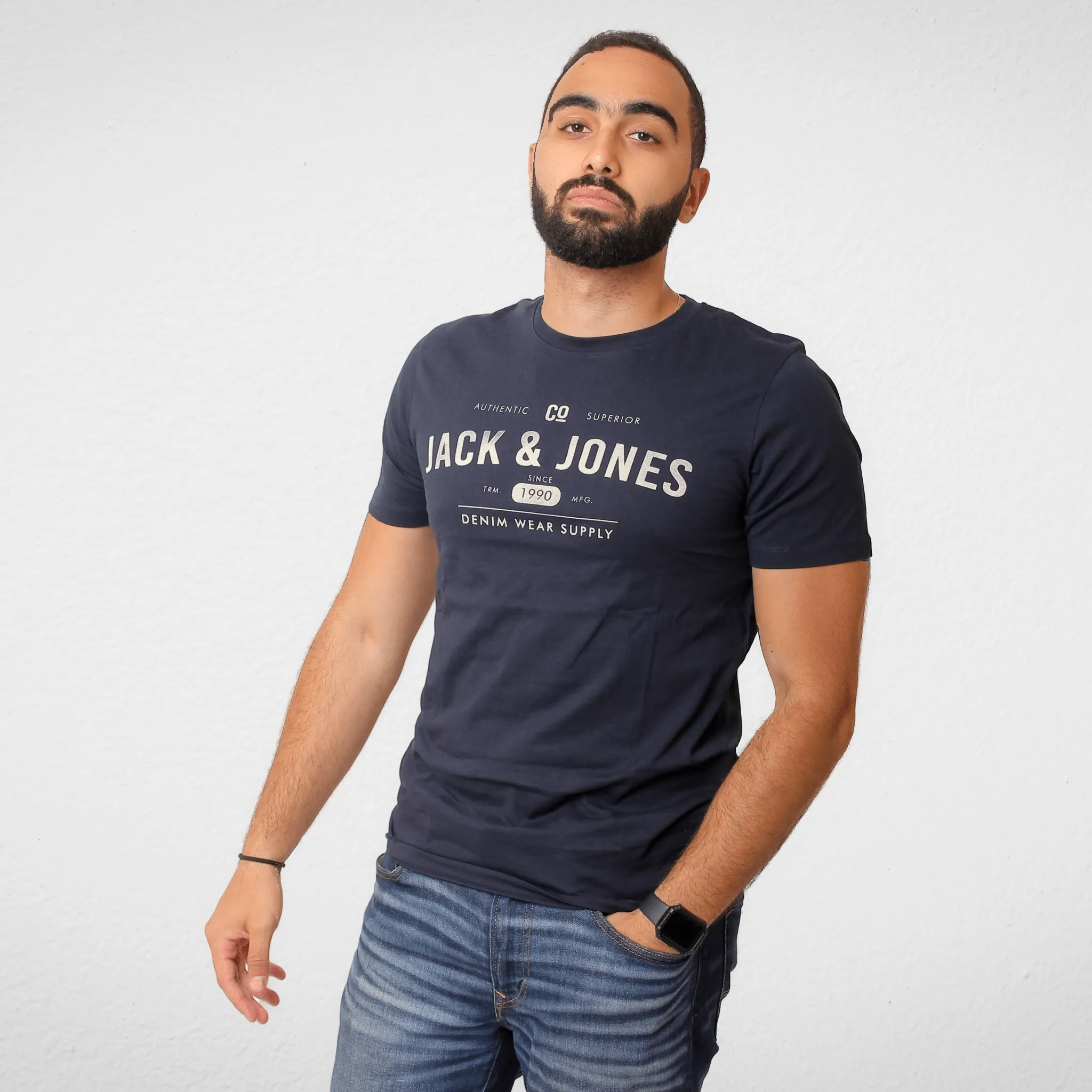 Men Tshirt - J&J - Dark Blue