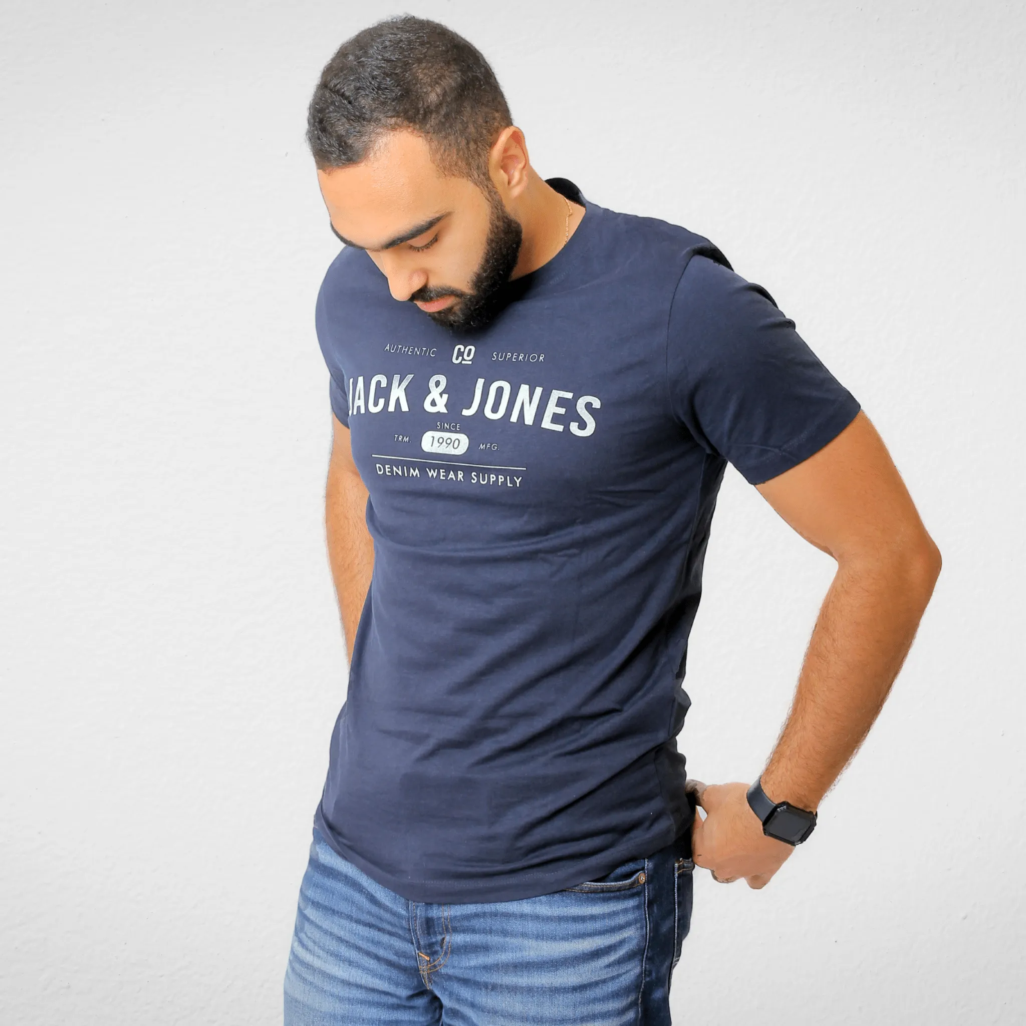 Men Tshirt - J&J - Dark Blue