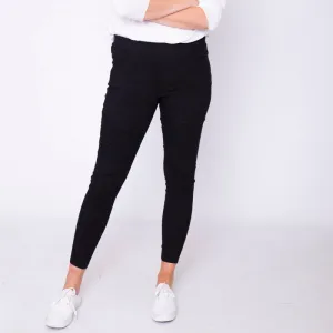 Moto Pleated Jeggings Black