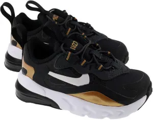 Nike Shoes Infants Air Max 270 React Anthracite White Black Metallic Gold