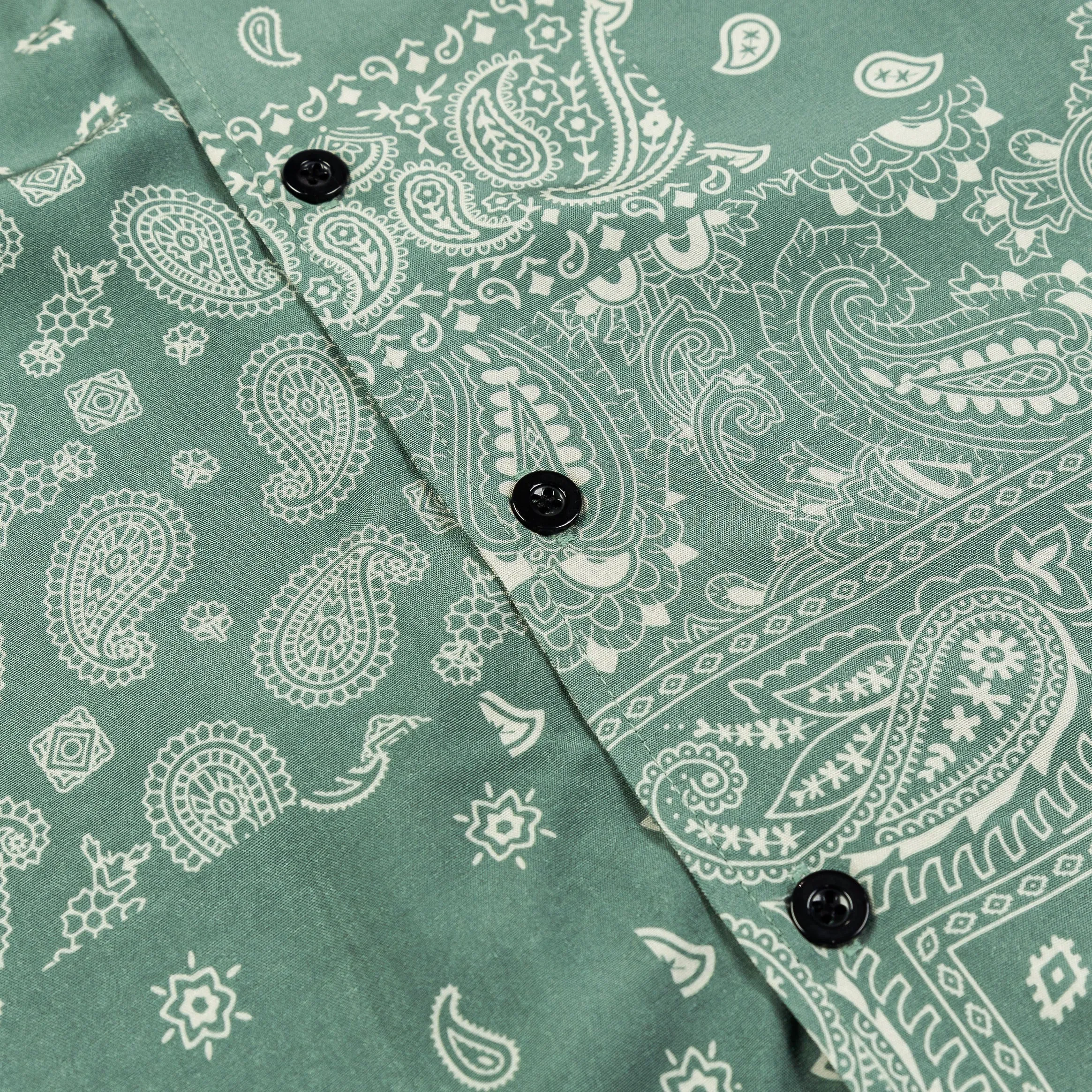 Paisley Hybrid Mens Short Sleeve Shirt (Sage)