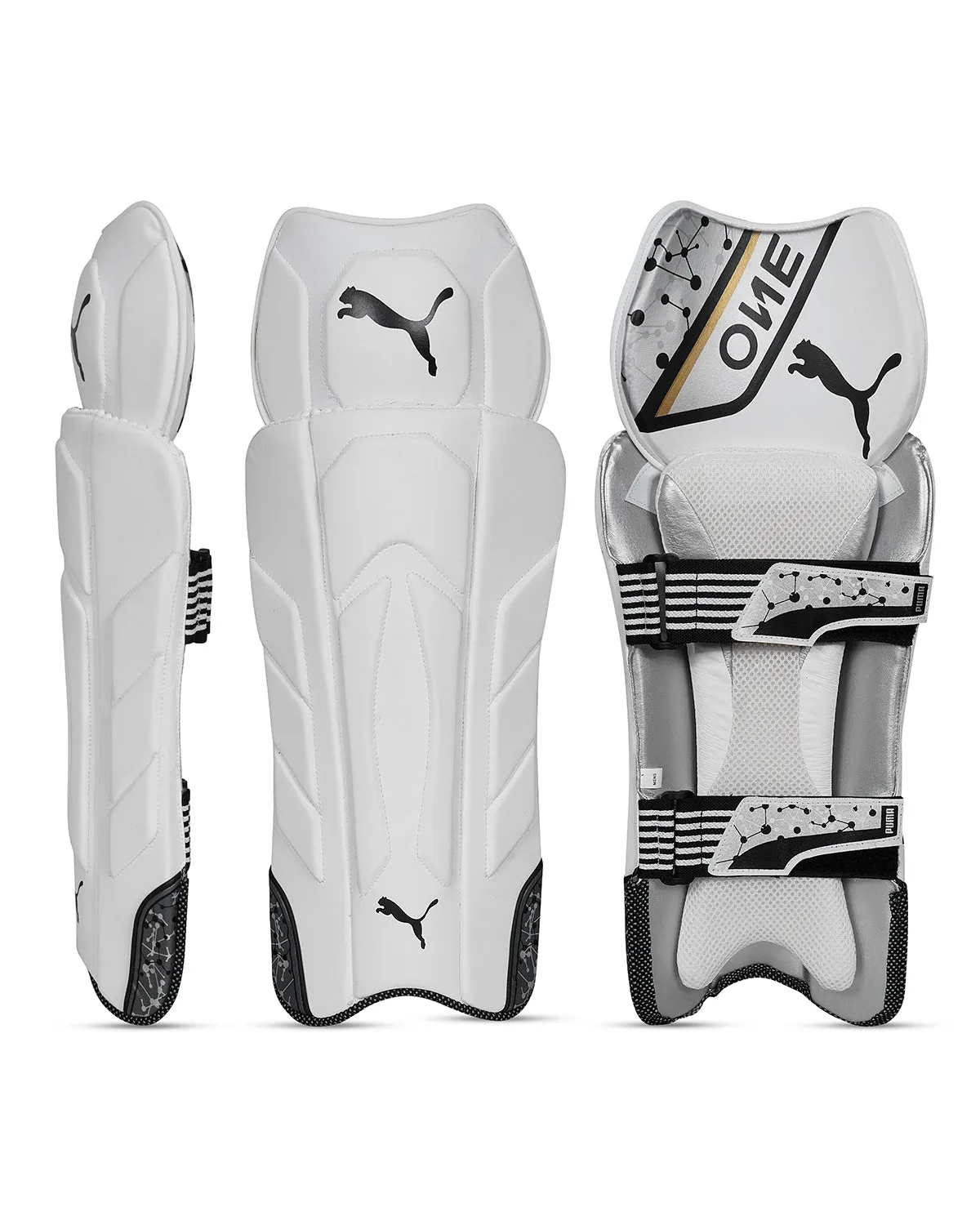 Puma One 20.1 Cricket Keeping Pads - White/Black - Adult