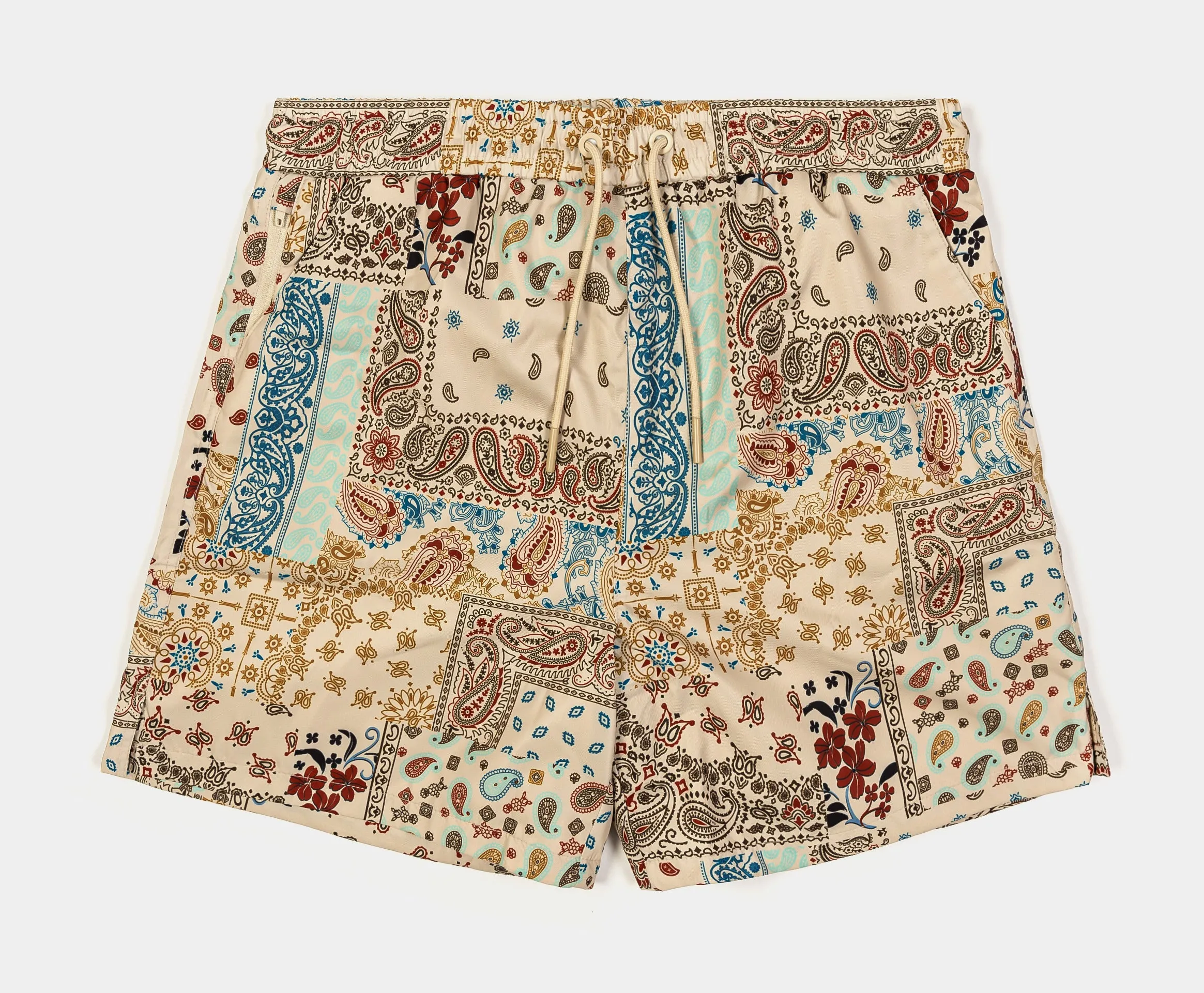 Rose Paisley Hybrid Mens Shorts (Tan/Multi)