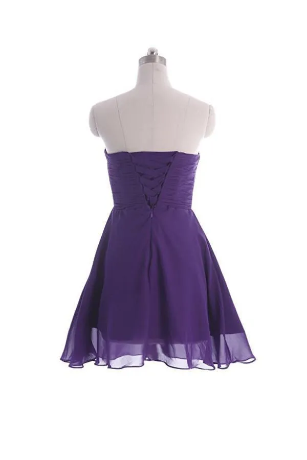 Simply Chiffon Strapless Bridesmaid Dress Homecoming Dress  PG039