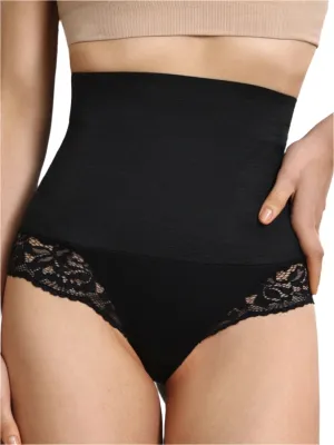 TEEK - Black Lace Detail High Waist Shaping Panty