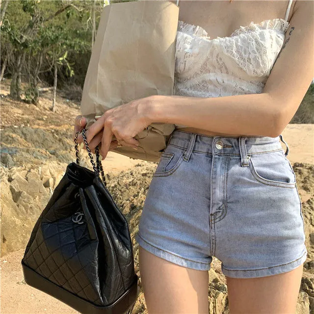 Trendy Casual Pocket Denim Shorts