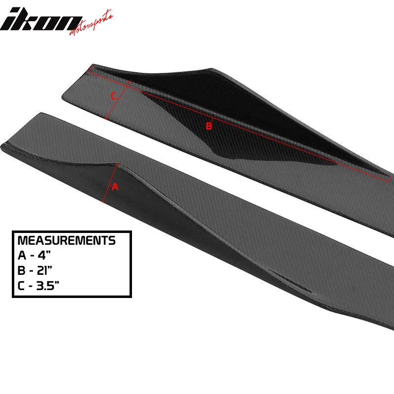 Universal 81 Inches Side Skirts Extension Splitter Carbon Fiber CF