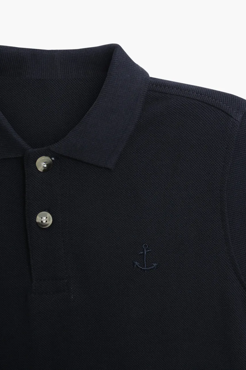 Wheat Anchor Boys Polo - Navy