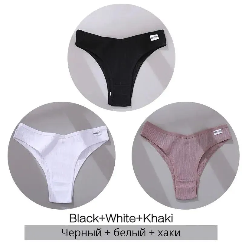 Women's  Sexy Cotton Brazilian Panties 3Pcs/set