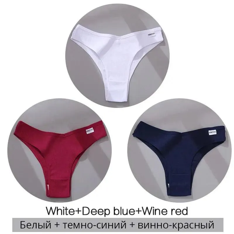 Women's  Sexy Cotton Brazilian Panties 3Pcs/set