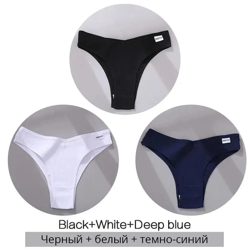 Women's  Sexy Cotton Brazilian Panties 3Pcs/set